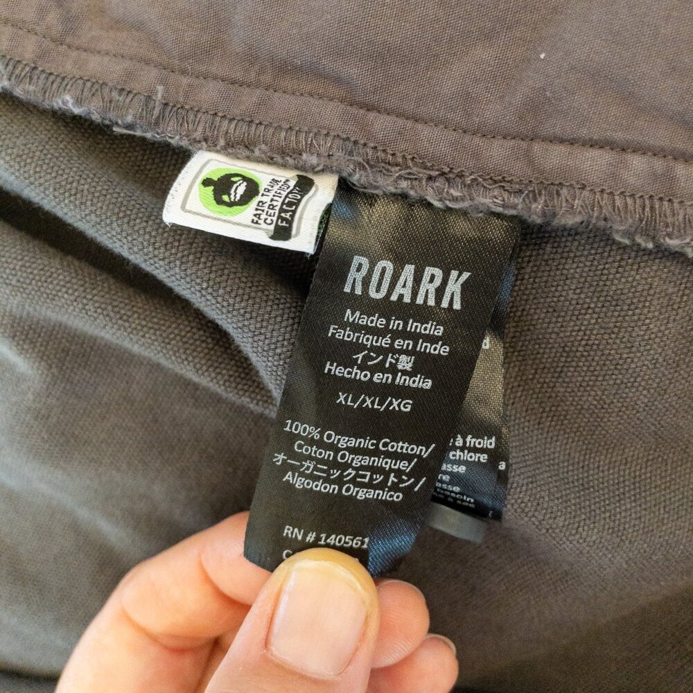 Roark Organic Cotton Jacket XL Gray Zip Front Utility Casual Workwear Coat - Picture 5 of 5